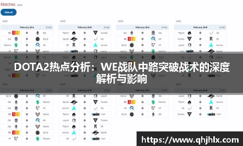 DOTA2热点分析：WE战队中路突破战术的深度解析与影响